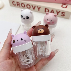 Koncci Plastic Cute Contact Lens Cleaner Bottle Cartoon Case Contact Lenses Contact Lens Case for Daily Use A-301