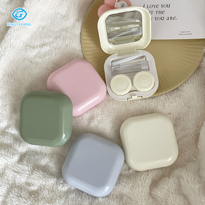 Wholesale Minimalist Plastic Contact Lens Case Packaging Box With Mirror