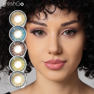 Free Shipping Freshgo 3 Tone Color Contact Lenses Soft Eye Lenses High Quality Yearly 14.5 Colored Contact Lenses Big Eye Lens