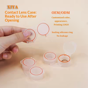 Hard Contact Lens Case Simple Portable Buckle Solid Color Companion Care Box Double-Compartment Storage Box