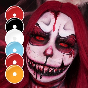 Pseyeche Red Sclera Contacts Full Black Contacts All White Contacts Sclera Lens 22 mm Vial Packed Cosplay Halloween Lens