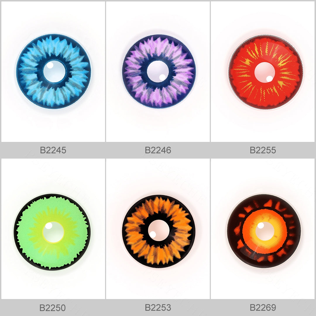 22mm sclera costume contacts all variant closeups